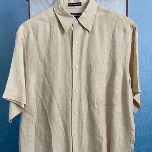 Claiborne Mens Short Sleeve Medium, Cream  button down